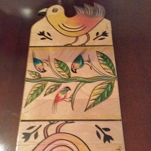 Kakadu handpainted wooden table runner